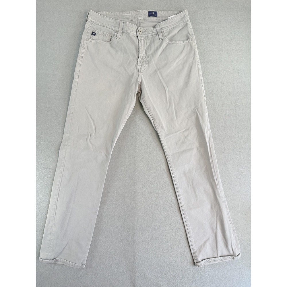 AG Adriano Goldschmied The Graduate Jeans Mens 33x32 Light Gray Straight Denim